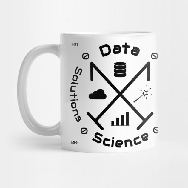 Data Science Solutions Magician | Vintage Retro Hipster Logo Black by aRtVerse